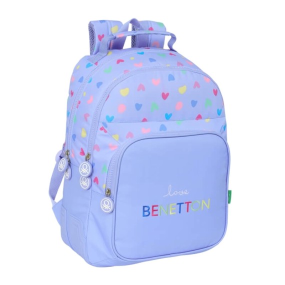 Mochila Escolar Adap. 42Cm 2C BENETTON Lila Roxo Lilás | Ref. 248.612551773