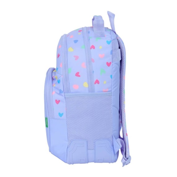 Mochila Escolar Adap. 42Cm 2C BENETTON Lila Roxo Lilás | Ref. 248.612551773