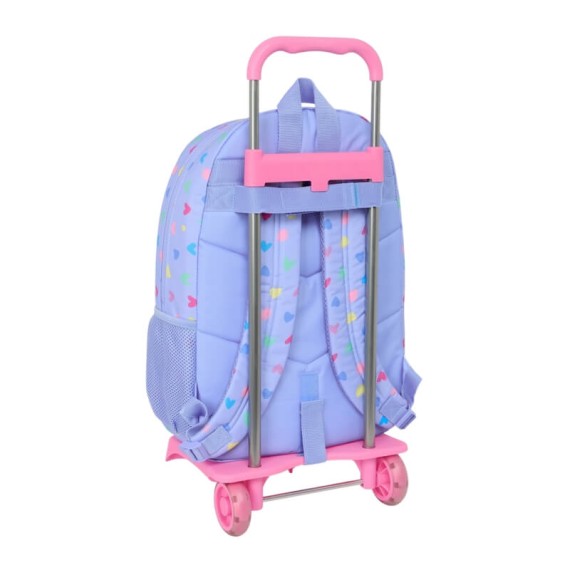 Mochila Escolar c/ Carro 46cm BENETTON Lila Roxo Lilás | Ref. 248.612551160