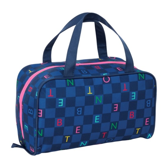 Necessaire Rectangular BENETTON Damero Azul Marinho | Ref. 248.812550720