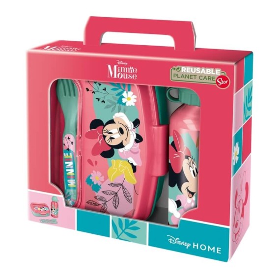 Conj. Garrafa e Sanduicheira + Talheres MINNIE Naive Multicolor | Ref. 248.74463 Conj. Garrafa e Sanduicheira + Talheres MINNIE Naive Multicolor | Ref. 248.74463
