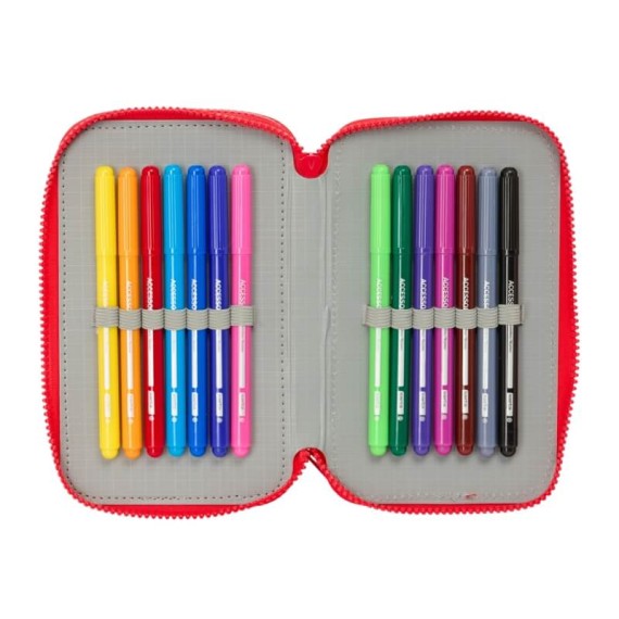 Estojo Escolar Triplo 37 Peças MICKEY Good Day Azul | Ref.248.412514857 Estojo Escolar Triplo 37 Peças MICKEY Good Day Azul | Ref.248.412514857