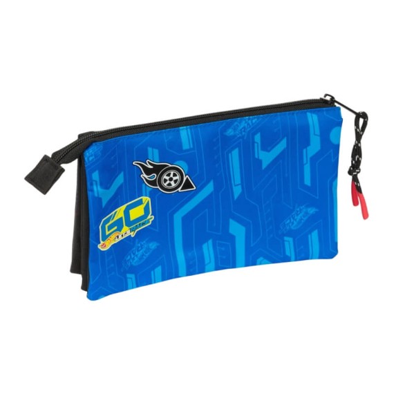 Estojo Escolar Triplo HOT WHEELS Let's Race Azul | Ref. 248.812538744 Estojo Escolar Triplo HOT WHEELS Let's Race Azul | Ref. 248.812538744