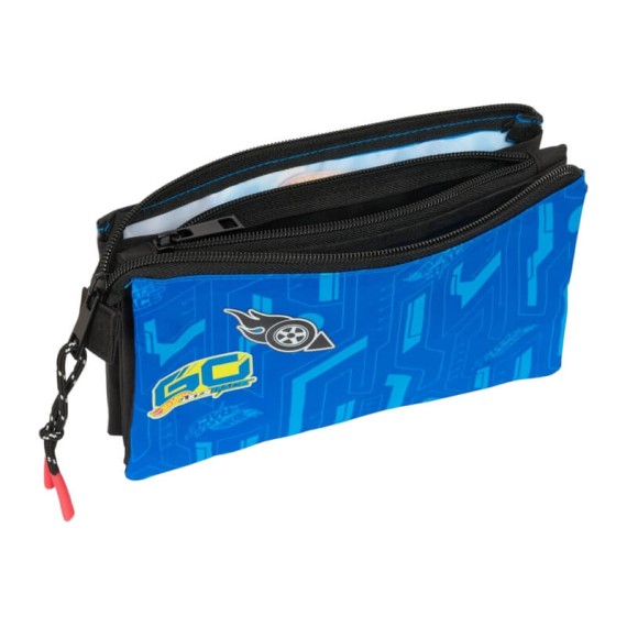 Estojo Escolar Triplo HOT WHEELS Let's Race Azul | Ref. 248.812538744 Estojo Escolar Triplo HOT WHEELS Let's Race Azul | Ref. 248.812538744