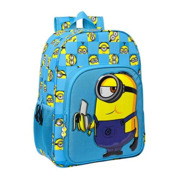 Mochila Escolar Adap. 42Cm MINIONS Minionstatic Azul | Ref. 248.622006180