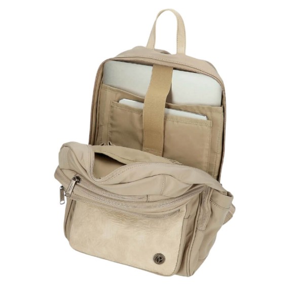 Mochila para Portátil 13.3” 2C Adapt. PEPE JEANS Jana Bege | Ref. 186.7142141