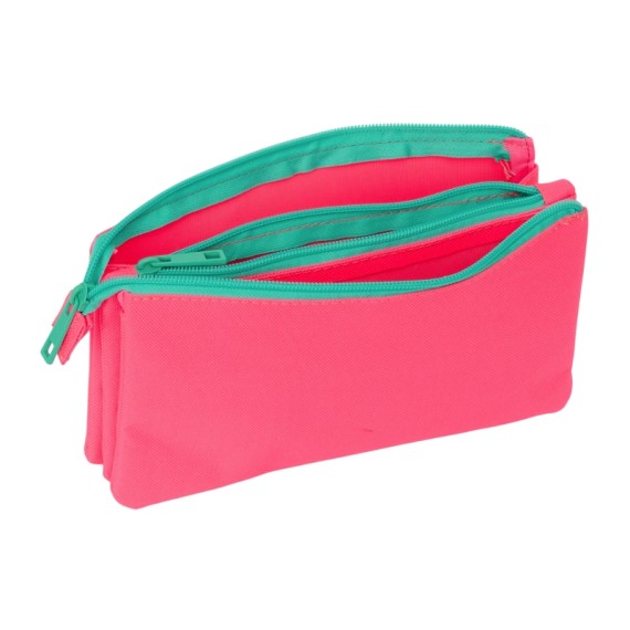 Estojo Escolar Triplo NAIT NAIT Rosa Fluor | Ref. 248.103817