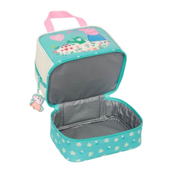 Lancheira com Base Térmica PEPPA PIG Pretty Flowers Turquesa | Ref. 248.812390040 Lancheira com Base Térmica PEPPA PIG Pretty Flowers Turquesa | Ref. 248.812390040
