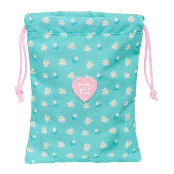 Saco Mochila Pequeno PEPPA PIG Pretty Flowers Turquesa | Ref. 248.812390237 Saco Mochila Pequeno PEPPA PIG Pretty Flowers Turquesa | Ref. 248.812390237