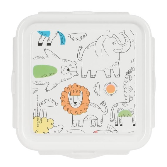 Caixa para Lanche Pré-Escolar SAFTA “Zoo” Branca | Ref. 248.342491916 Caixa para Lanche Pré-Escolar SAFTA “Zoo” Branca | Ref. 248.342491916
