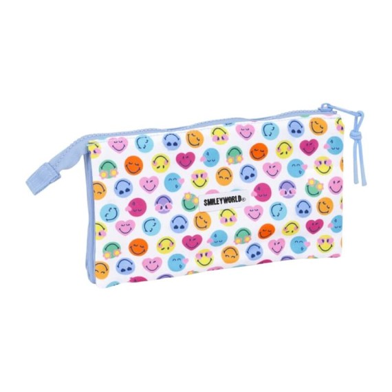 Estojo Escolar Triplo Reciclado SMILEY WORLD Joyful Azul | Ref. 248.842481744 Estojo Escolar Triplo Reciclado SMILEY WORLD Joyful Azul | Ref. 248.842481744