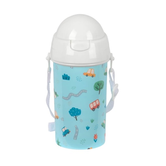 Garrafa 500ml Abertura Aut. c/ Palhinha SAFTA “Coches" Azul | Ref. 248.342493899 Garrafa 500ml Abertura Aut. c/ Palhinha SAFTA “Coches" Azul | Ref. 248.342493899
