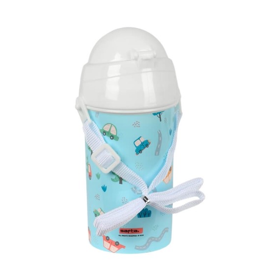 Garrafa 500ml Abertura Aut. c/ Palhinha SAFTA “Coches" Azul | Ref. 248.342493899 Garrafa 500ml Abertura Aut. c/ Palhinha SAFTA “Coches" Azul | Ref. 248.342493899