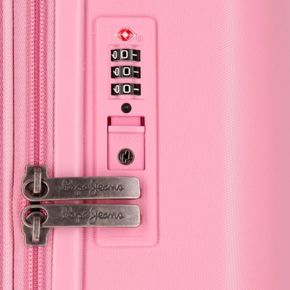 Mala de Cabine / Trolley 55cm 4R Exp. PEPE JEANS HighLight Rosa | Ref. 186.768862E