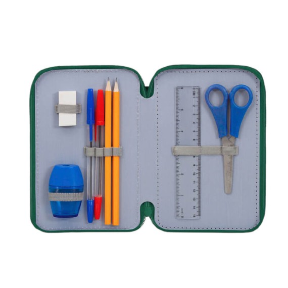 Estojo Escolar Triplo Completo SPORTING 88024 Verde | Ref. 254.SCP88024