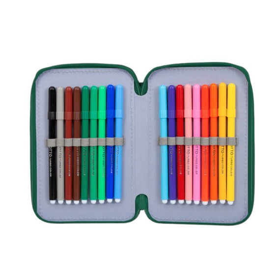 Estojo Escolar Triplo Completo SPORTING 88024 Verde | Ref. 254.SCP88024