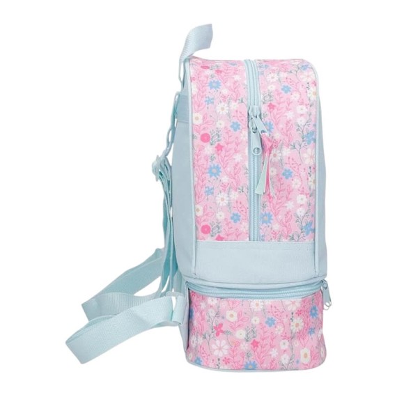 Mochila Pequena 28Cm  c/ Porta Merendas MINNIE Happy Azul Claro | Ref. 186.4922742