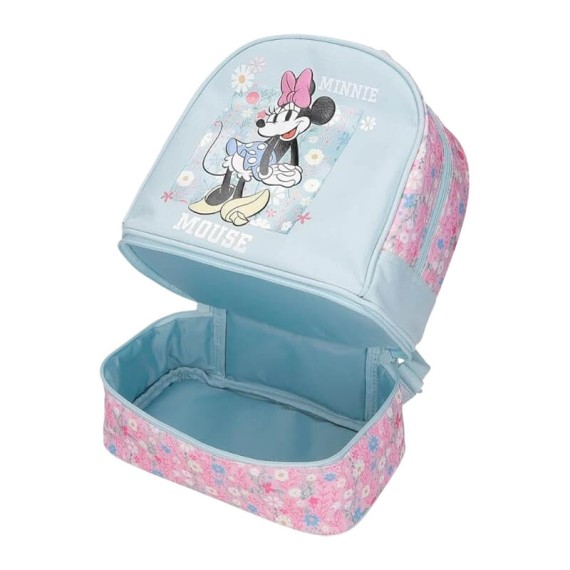 Mochila Pequena 28Cm  c/ Porta Merendas MINNIE Happy Azul Claro | Ref. 186.4922742