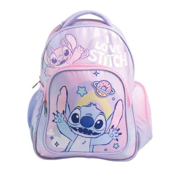 Mochila Escolar 42cm STITCH Lilás | Ref. 299.2100005751