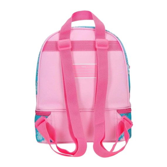 Mochila Pequena 28Cm c/ Porta Merendas STITCH Heart Rosa | Ref. 186.4982742