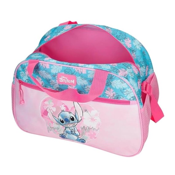 Saco de Viagem 40Cm STITCH Heart Rosa | Ref. 186.4983242