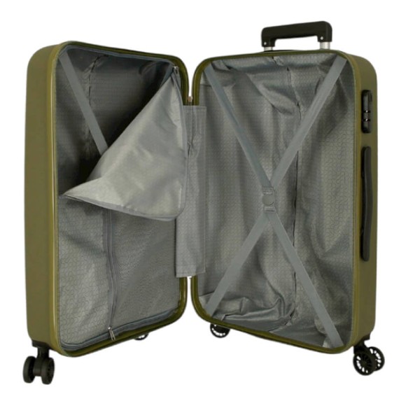 Mala de Viagem / Trolley Grande 75cm 4R ROLL ROAD Flex Caqui | Ref. 186.584946HC