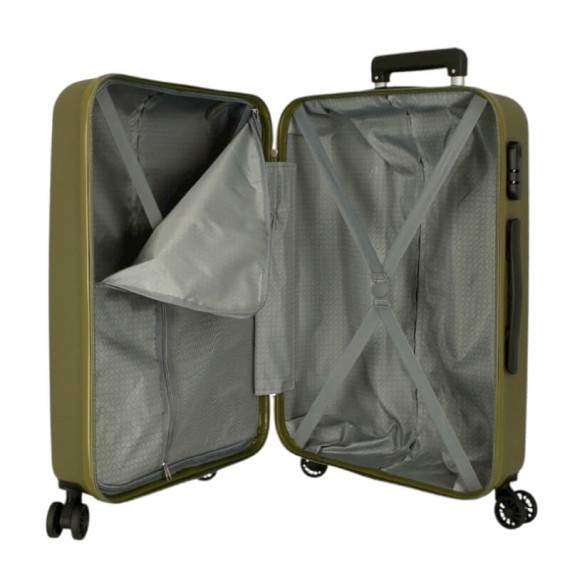 Mala de Viagem / Trolley Médio 65cm 4R ROLL ROAD Flex Caqui | Ref. 186.584946HB