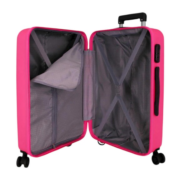 Mala de Viagem / Trolley Médio 65cm 4R ROLL ROAD Flex Rosa | Ref. 186.584946GB