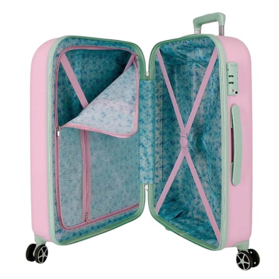 Mala Viagem / Trolley Médio 65cm 4R STITCH Traveling With Stitch Malva | Ref. 186.5449221