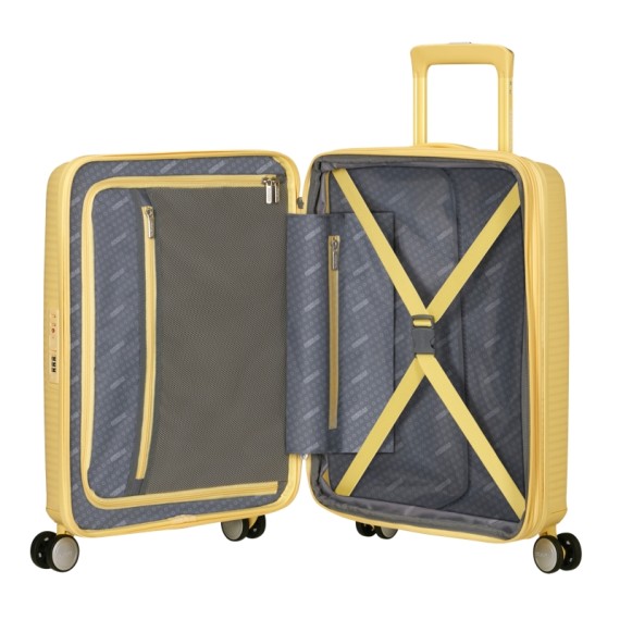 AMERICAN TOURISTER Mala de Cabine 55cm 4R Exp. Soundbox Amarelo Pastel | Ref. 92.88472-1661