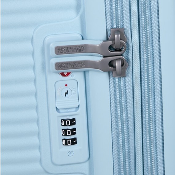 AMERICAN TOURISTER Mala de Cabine 55cm 4R Exp. Soundbox Azul Pastel | Ref. 92.88472-8365