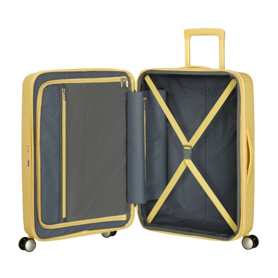 AMERICAN TOURISTER Mala Média 67cm 4R Exp. Soundbox Amarelo Pastel | Ref. 92.88473-1661