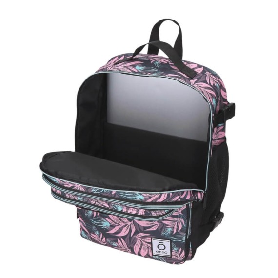 Mochila Escolar/Cabine 40x28x20 cm Vueling/Wizz ENSO Fleur Folhas | Ref. 186.9872624