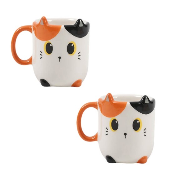 Chávena de Café iTOTAL Gato Laranja (2 unidades) | Ref. 343.XL2520B