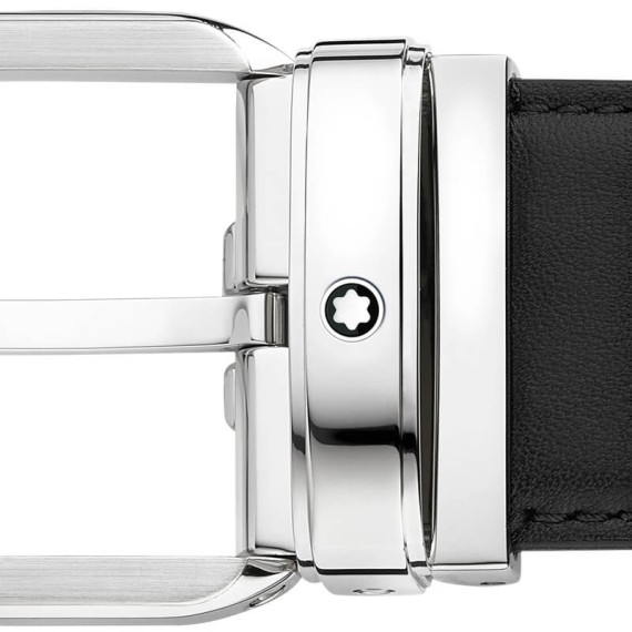 Cinto Clássico MONTBLANC Fivela Retangular 35mm Preto | Ref. 238.129455