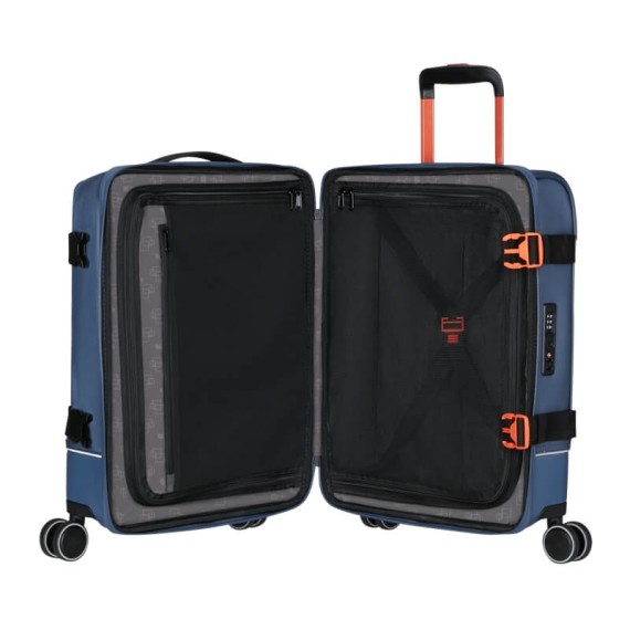 AMERICAN TOURISTER Mala de Cabine 55cm 4R Urban Track Azul/Laranja | Ref. 92.154675-6032