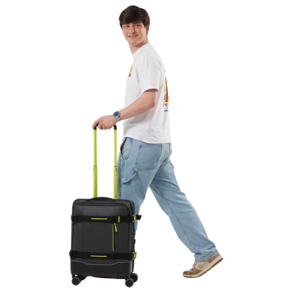 AMERICAN TOURISTER Mala de Cabine 55cm 4R Urban Track Preto/Lima | Ref. 92.154675-A185