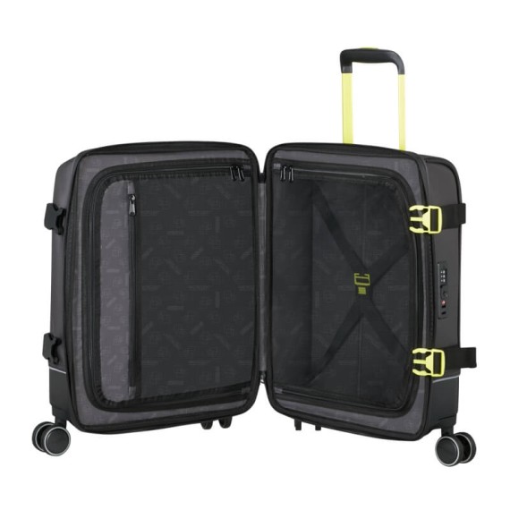 AMERICAN TOURISTER Mala de Cabine 55cm 4R Urban Track Preto/Lima | Ref. 92.154675-A185