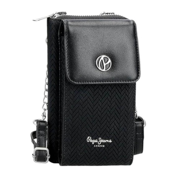 Carteira Bolsa e Porta Telemóvel PEPE JEANS Sprig Preta | Ref. 186.7915333