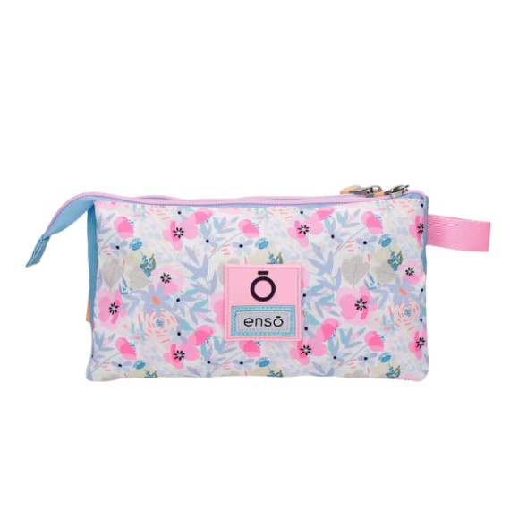 Estojo Escolar Triplo ENSO Full of Flowers Lilás | Ref. 186.9774321