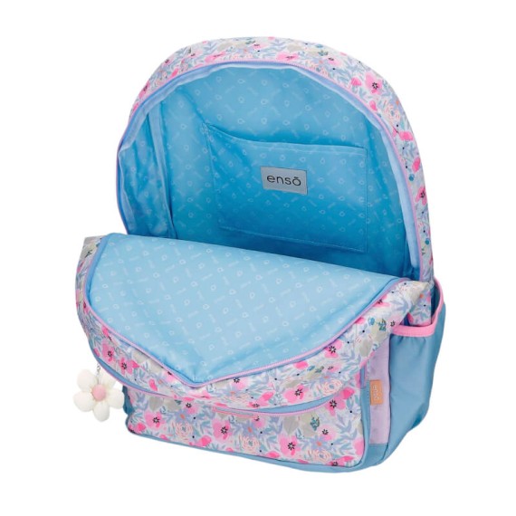 Mochila Escolar 44cm 2C ENSO Full of Flowers Lilás | Ref. 186.9772721