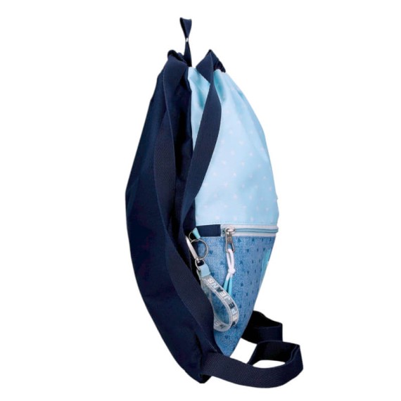 Mochila Saco c/ Bolso Frontal PEPE JEANS Noni Denim Azul Claro | Ref. 186.6823822