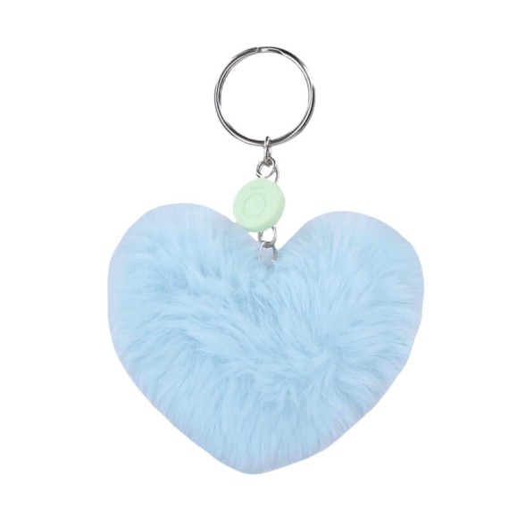 Porta-Chaves ENSO Pompóm Coração Azul | Ref. 186.97402A3