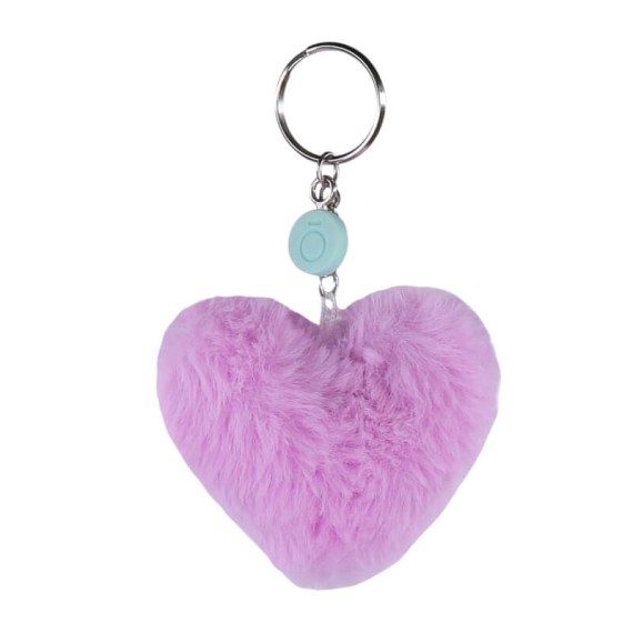Porta-Chaves ENSO Pompóm Coração Lilás/Azul | Ref. 186.9740224