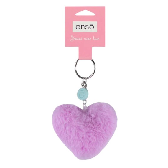 Porta-Chaves ENSO Pompóm Coração Lilás/Azul | Ref. 186.9740224