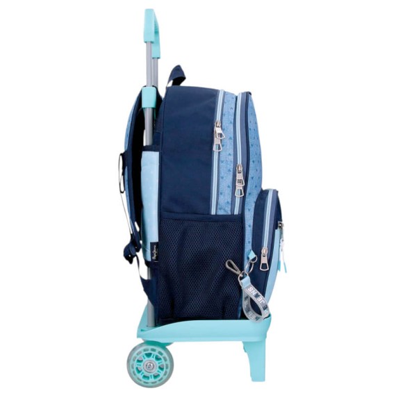 Mochila Escolar 40cm 2C c/ Carro PEPE JEANS Noni Denim Azul Claro | Ref. 186.68222T2