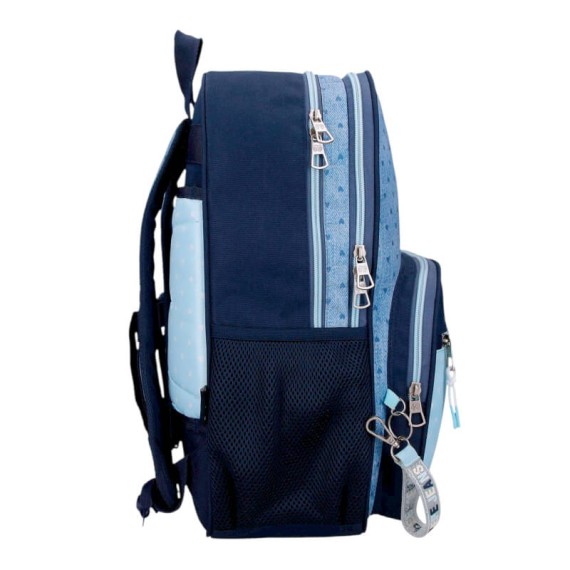 Mochila Escolar Adap. 40cm 2C PEPE JEANS Noni Denim Azul Claro | Ref. 186.68222D2