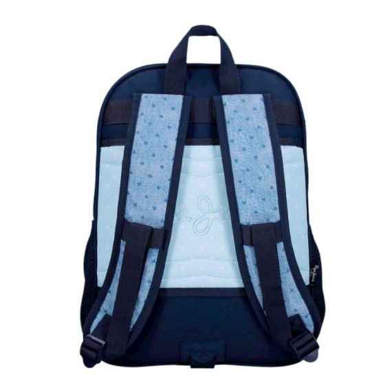 Mochila Escolar Adap. 40cm 2C PEPE JEANS Noni Denim Azul Claro | Ref. 186.68222D2