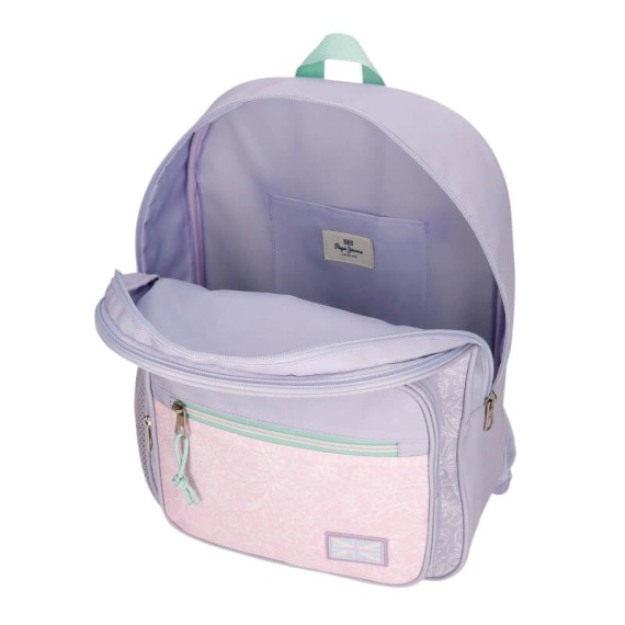 Mochila Escolar Adap. 40cm 2C PEPE JEANS Renata Lilás | Ref. 186.69722D1