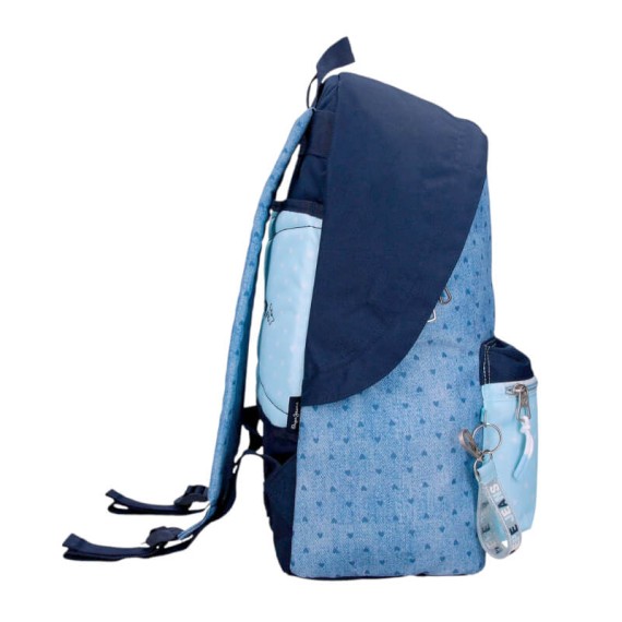 Mochila Escolar Adap. 42cm PEPE JEANS Noni Denim Azul Claro | Ref. 186.68223D2